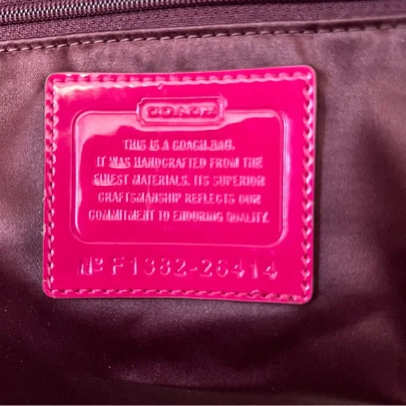 Coach Magenta Pink Raspberry Gold Patent Trim Shoulder Bag - Picture 6 of 15